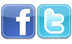 Images of the facebook and twitter logos